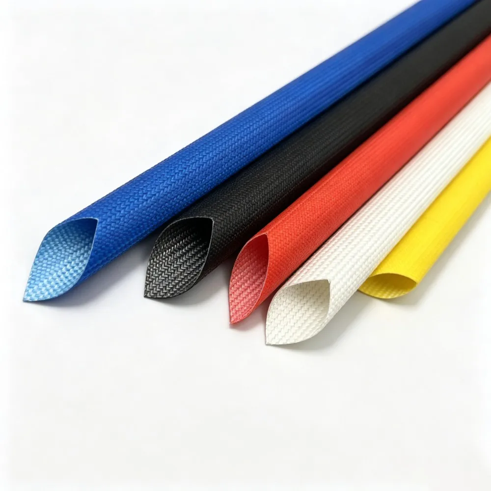 Silicone Fiberglass Sleeving ID 1mm ~ 20mm High Voltage Flame Resistant Silicone Resin Insulate Cable Protect Tubing 200 Deg.C