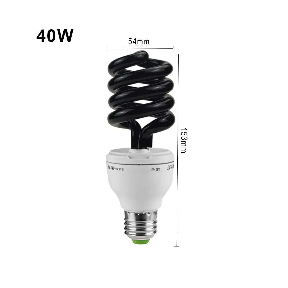 Imagem -03 - Spiral Energy Saving Black Light Lâmpada uv Ultravioleta Amplamente Utilizado na Agricultura Armadilhas Insetos Alimentos para Peixes Luz 220v 40w