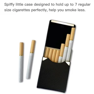 بو الجلود السيجار تخزين مربع اسم بطاقة متعددة الوظائف الفولاذ المقاوم للصدأ حامل التبغ اكسسوارات التدخين أعلى 9 مبيعات مسدس السجائر - رقم 9