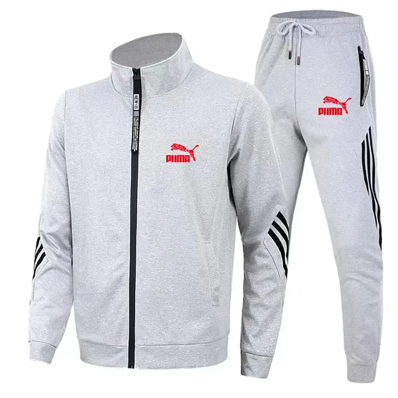 2024 Cardigan stand collar men\'s tracksuit, Youth tracksuit, Casual slim-fit motorsports, Foreign trade, 2 sets, new