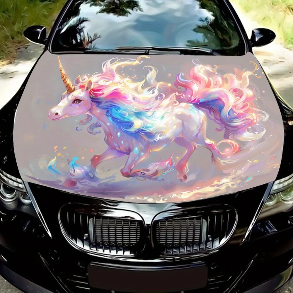 

Fantasy Unicorn Touch: Color Feast Graphics Car Vinyl Wraps, Vinyl Car Hood Graphics, Embark on a Fairy Tale
