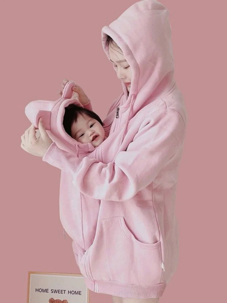 Parent-child One-piece Baby Baby Mother Breastfeeding maternity Clothes Spring Autumn Newborn Outing Clothes Coat Sweater