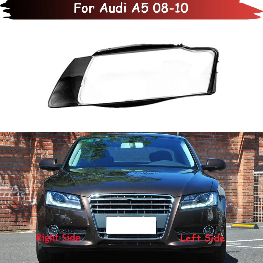 

For Audi A5 2008 2009 2010 Front Headlight Cover Transparent Mask Headlamp Lamp Shell Replace Original Lampshade Plexiglass