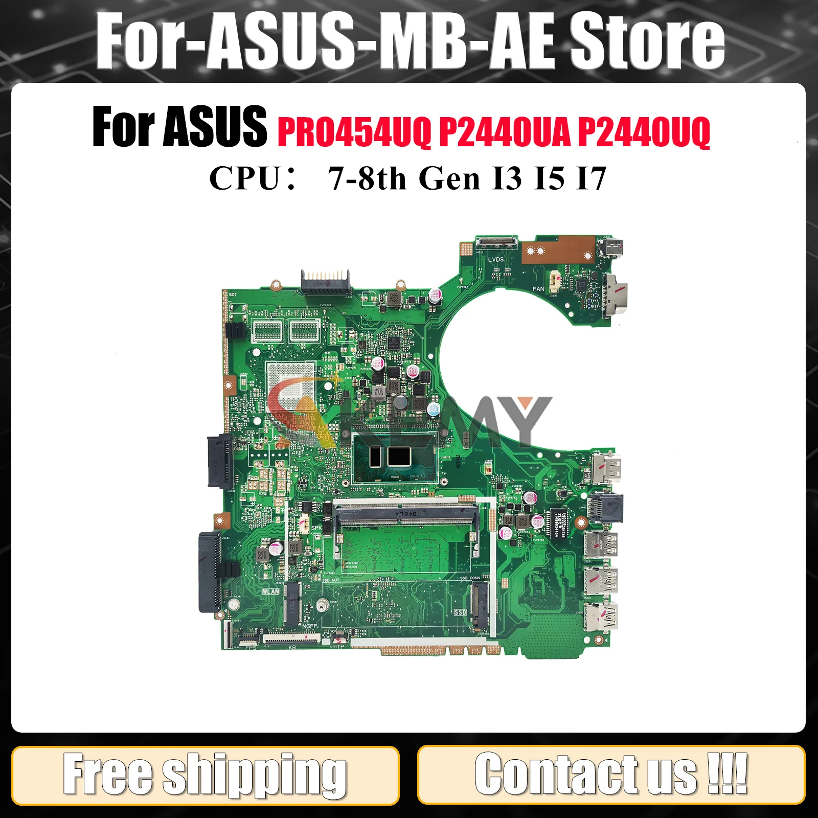 

P2440UA Материнская плата для ноутбука ASUS ProArt P2440U PRO454UQ P2440UF P2440UQ P2440UA Материнская плата с процессором I3 I5 I7 100% tests OK stk