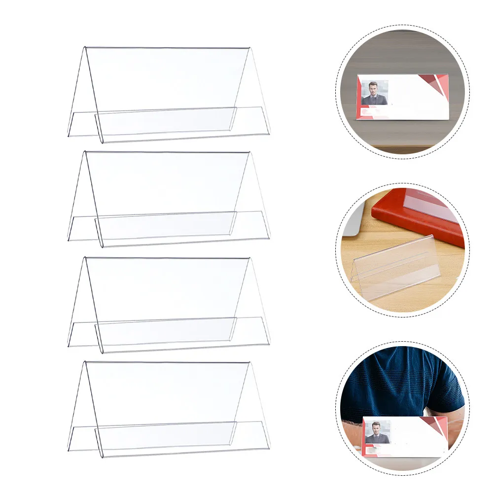 

Набор из 10 двусторонних прозрачных акриловых держателей для именных табличек на стол 90x60 мм, подставки для демонстрации карт на офисном столе для конференций