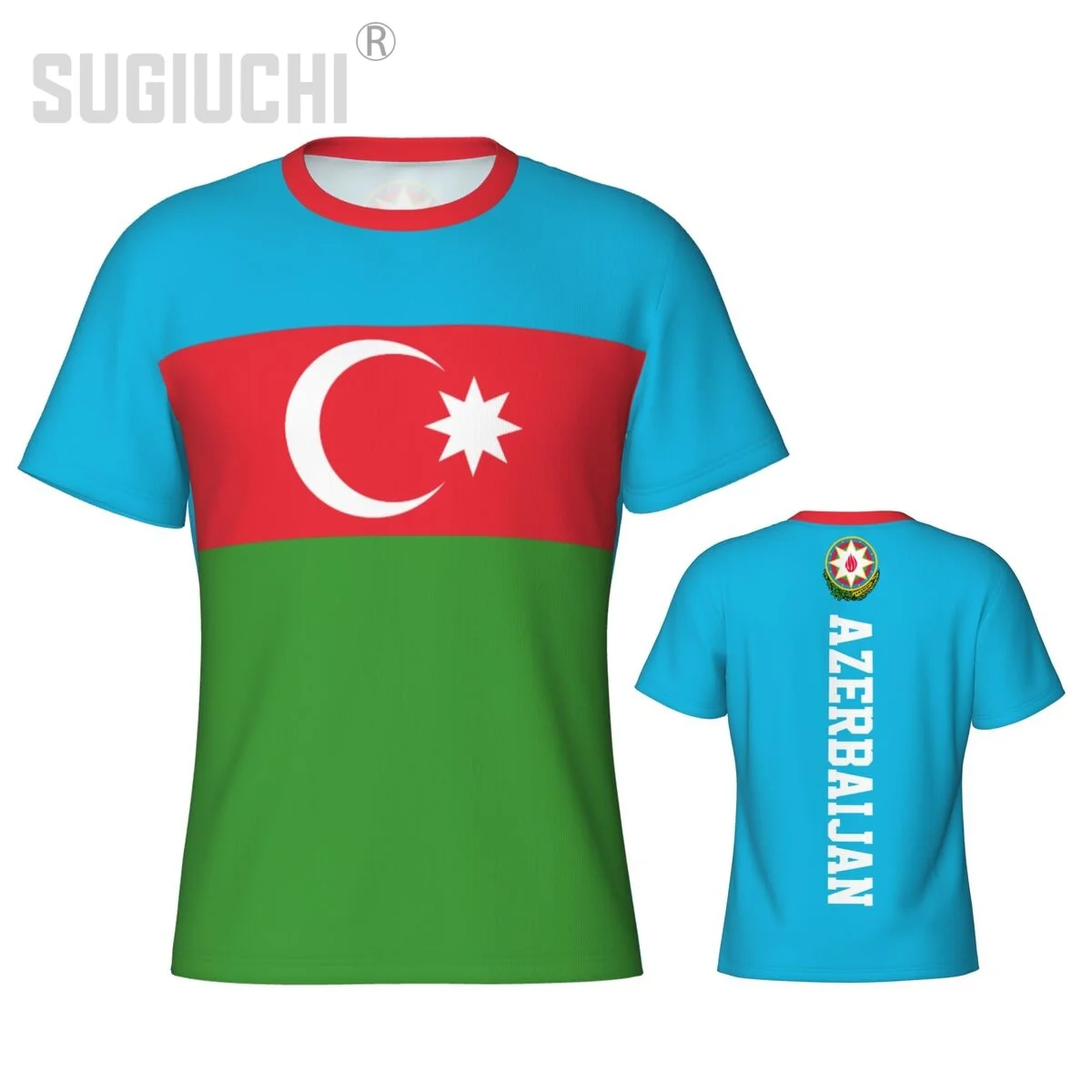 Eng anliegendes Sport-T-Shirt mit Aserbaidschan-Flagge, Aserbaidschanisch, 3D, für Herren und Damen, Trikot, Kleidung, Fußball, Fußballfans, patriotisches T-Shirt
