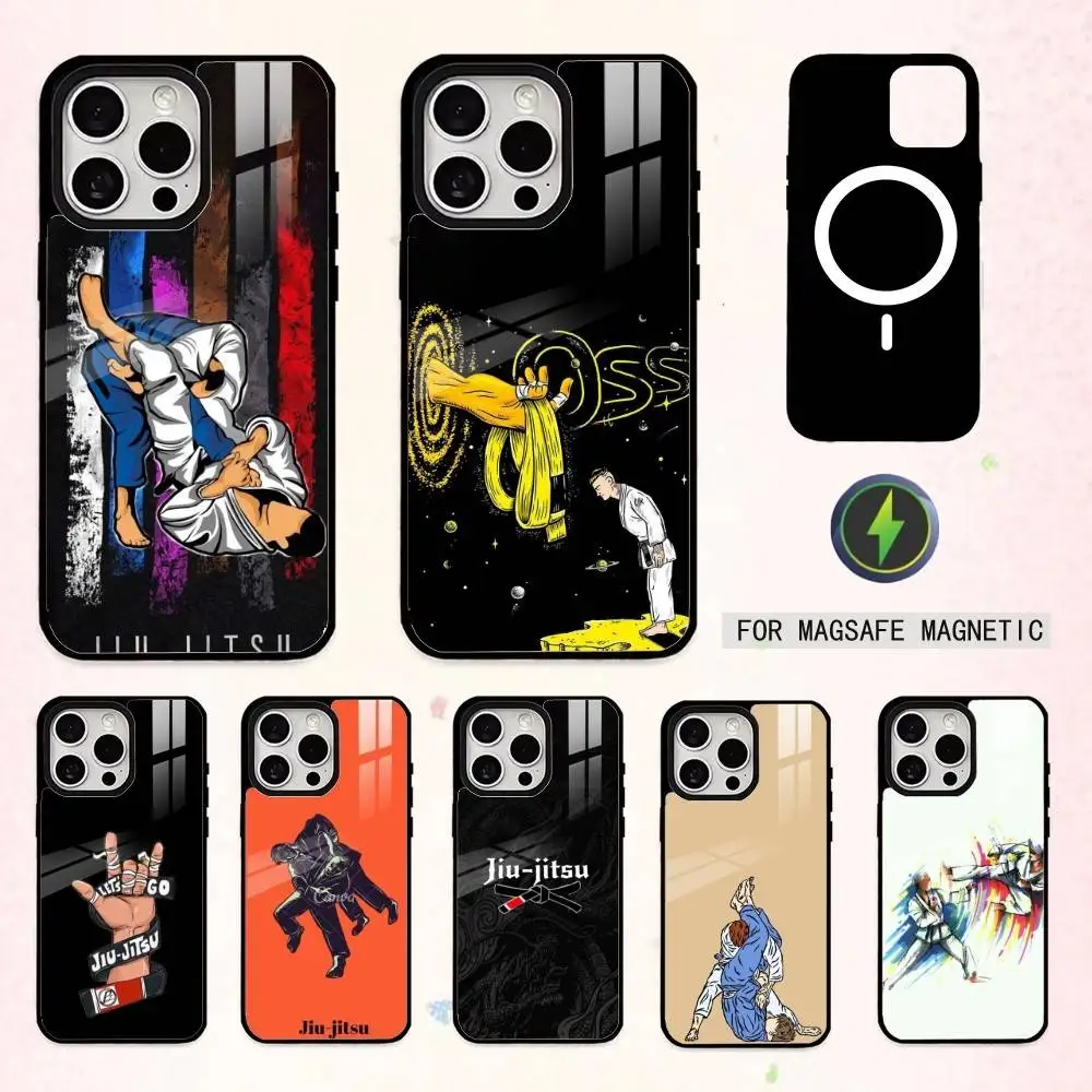 

BJJ B-Brazilian Jiu J-Jitsu Phone Case For iPhone17,16,15,14,13,12,11 Plus,Pro Max Magnetic For Magsafe Wireless Charging