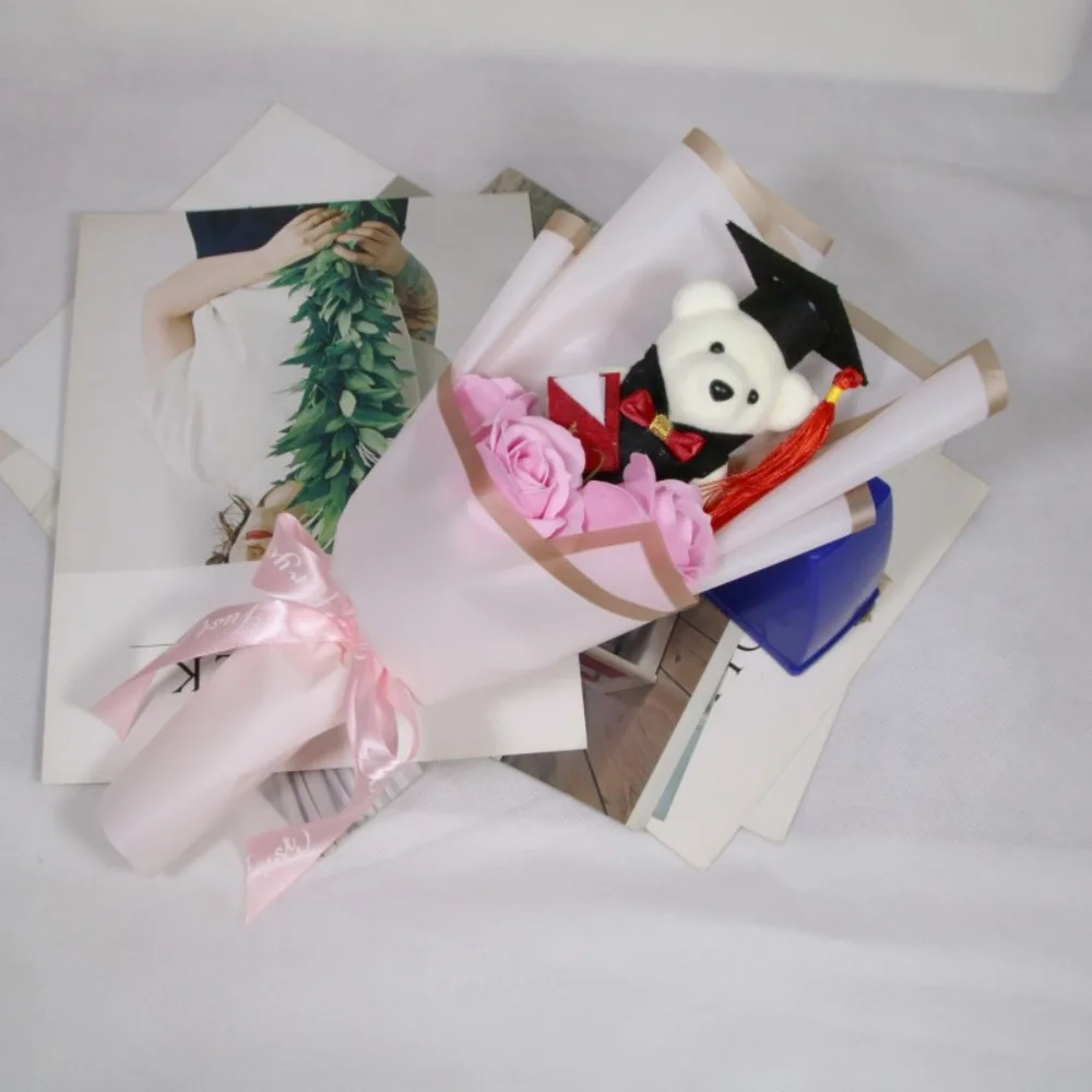 Bouquet d'ours tournesol Chic, jouet Rose, dessin animé, joli ours, cadeau de remise de diplôme pour la journée des enseignants, Bouquet d'animaux, cérémonie de remise de diplôme