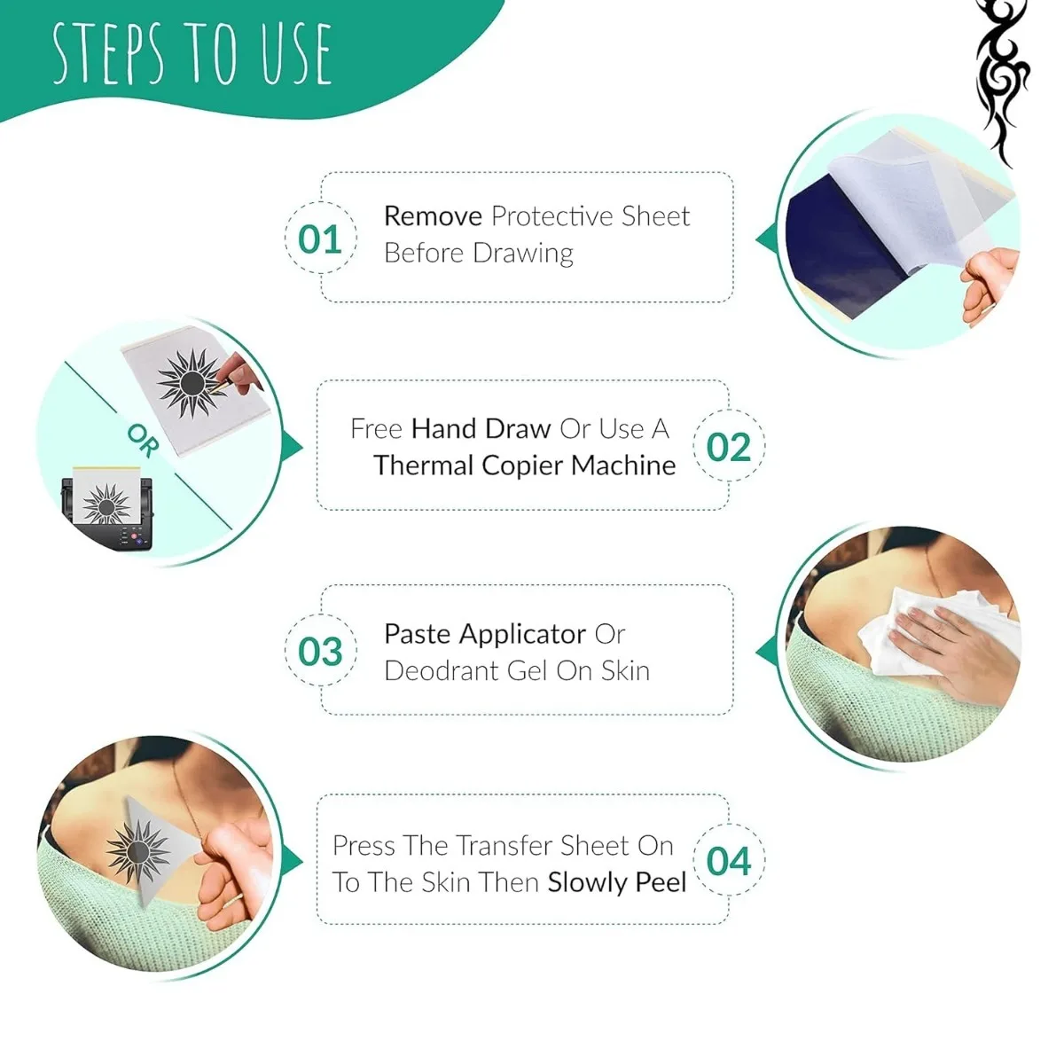 A4 4-Layer Tattoo Transfer Paper Temp Stencil for Print/Hand Draw Studio/DIY/Party Use Waterproof SkinSafe Tattoo Practice Paper