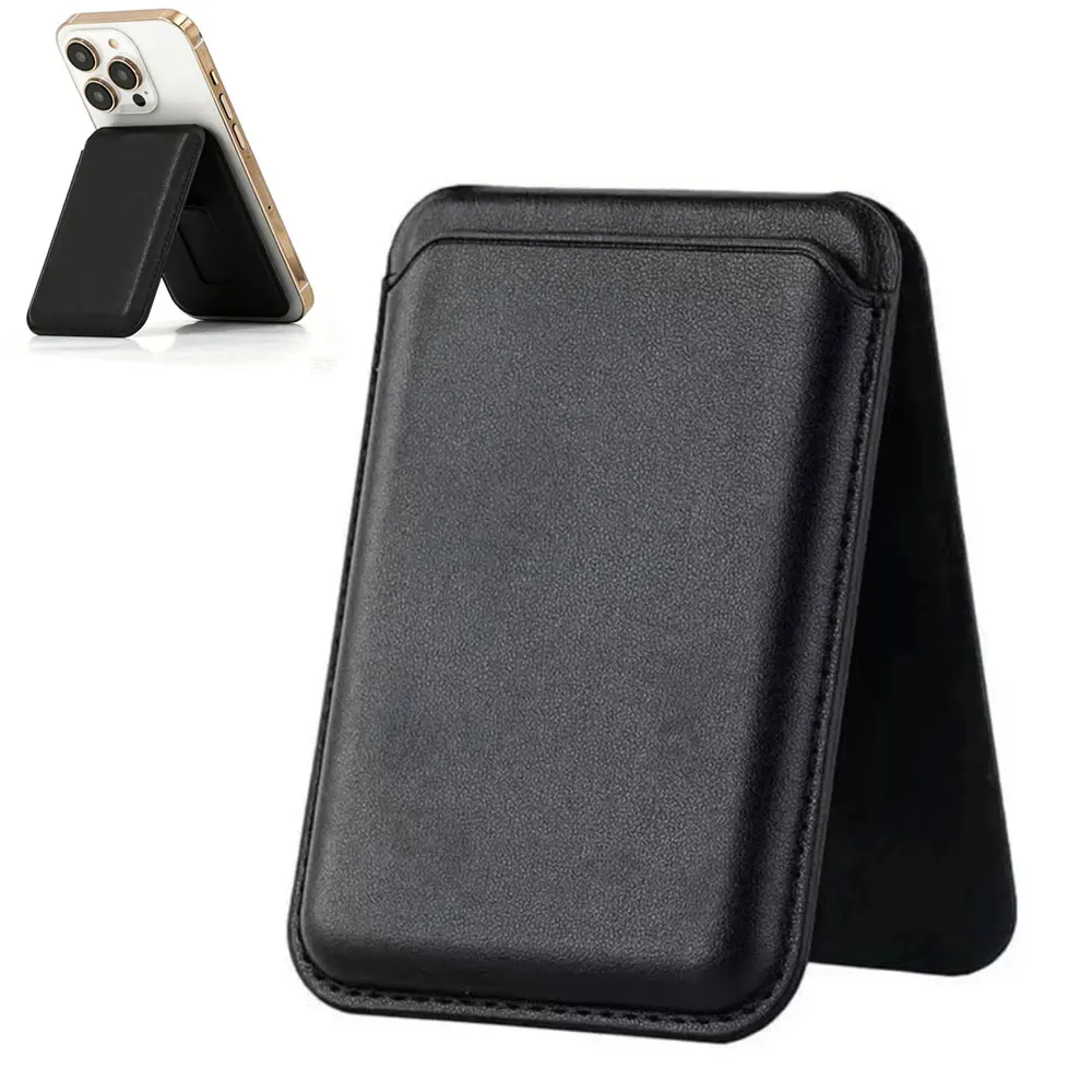 Magnetic Phone Holder Stand for Magsafe iPhone 17~12 Pro Max Magnetic Case Foldable Cellphone Bracket Leather Card Bag Mount