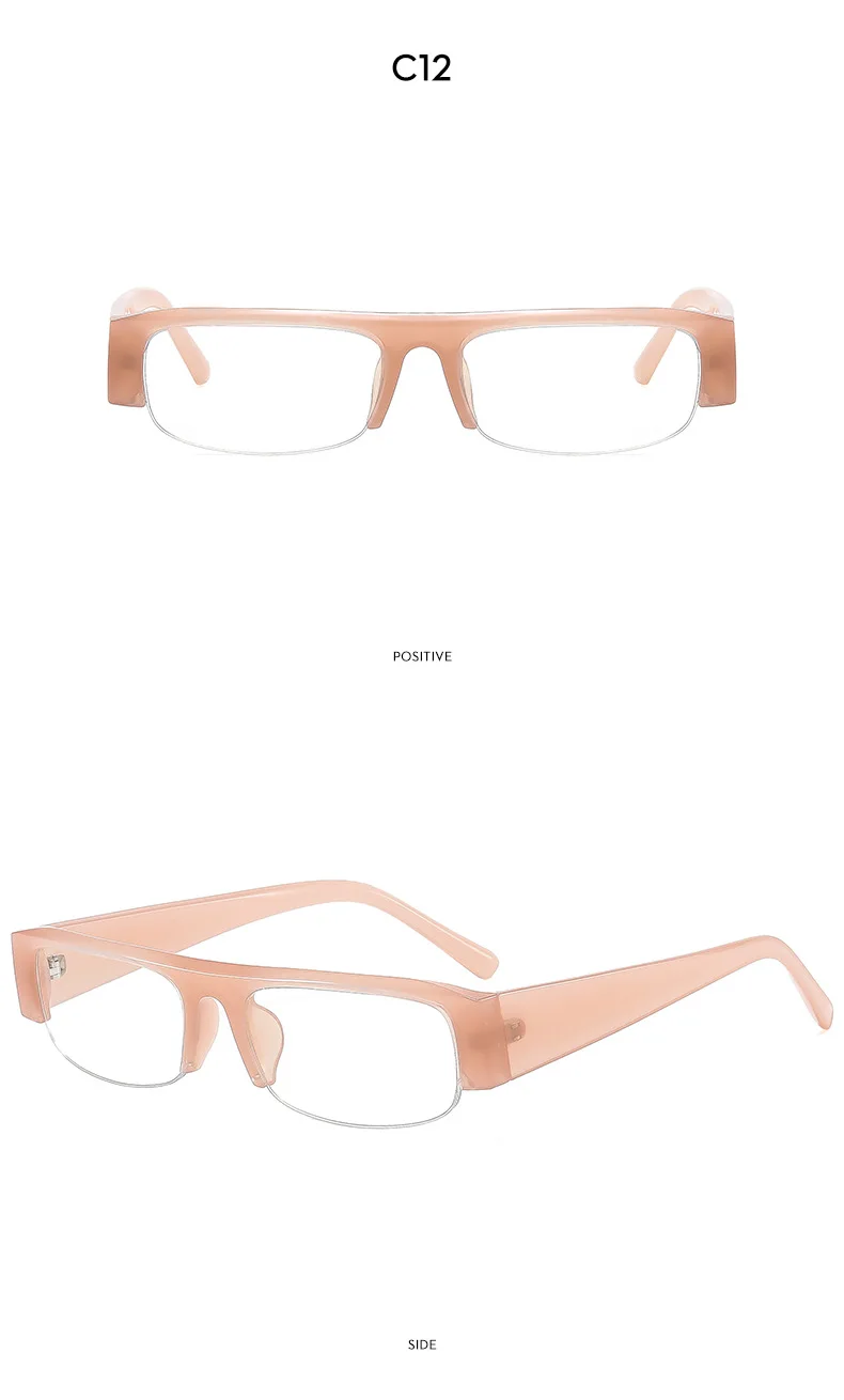 Vintage Kleine Rechteckige Halbrahmen-Sonnenbrille in Schwarz für Neue Mode Leoparden-Farbverlauf Sonnenbrillen Damen Trendige Fahrbrillen – Detail 20