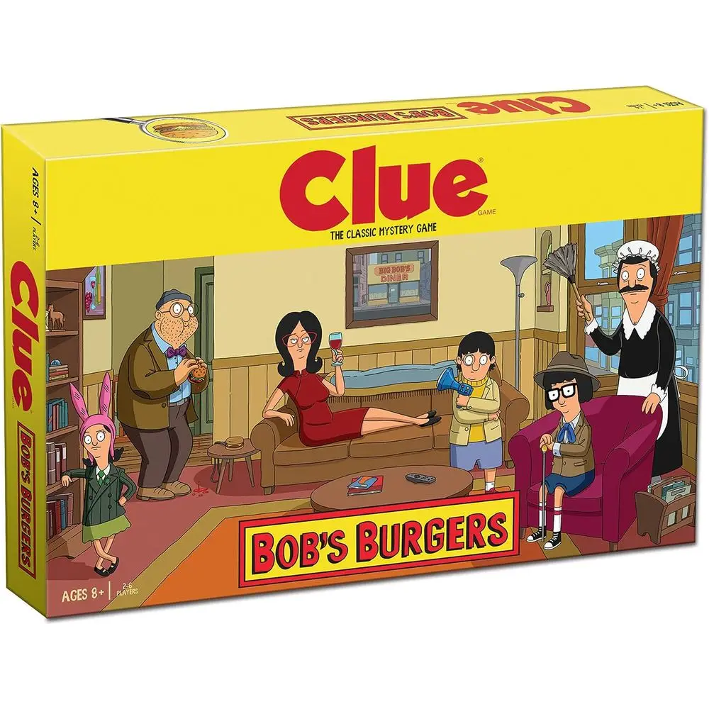 

Настольная игра Clue Bobs Burgers | Тематическая игра-головоломка по мотивам телешоу «Боб Бургерс» | Официально лицензированная игра Bob's Burgers | Решите тайну i
