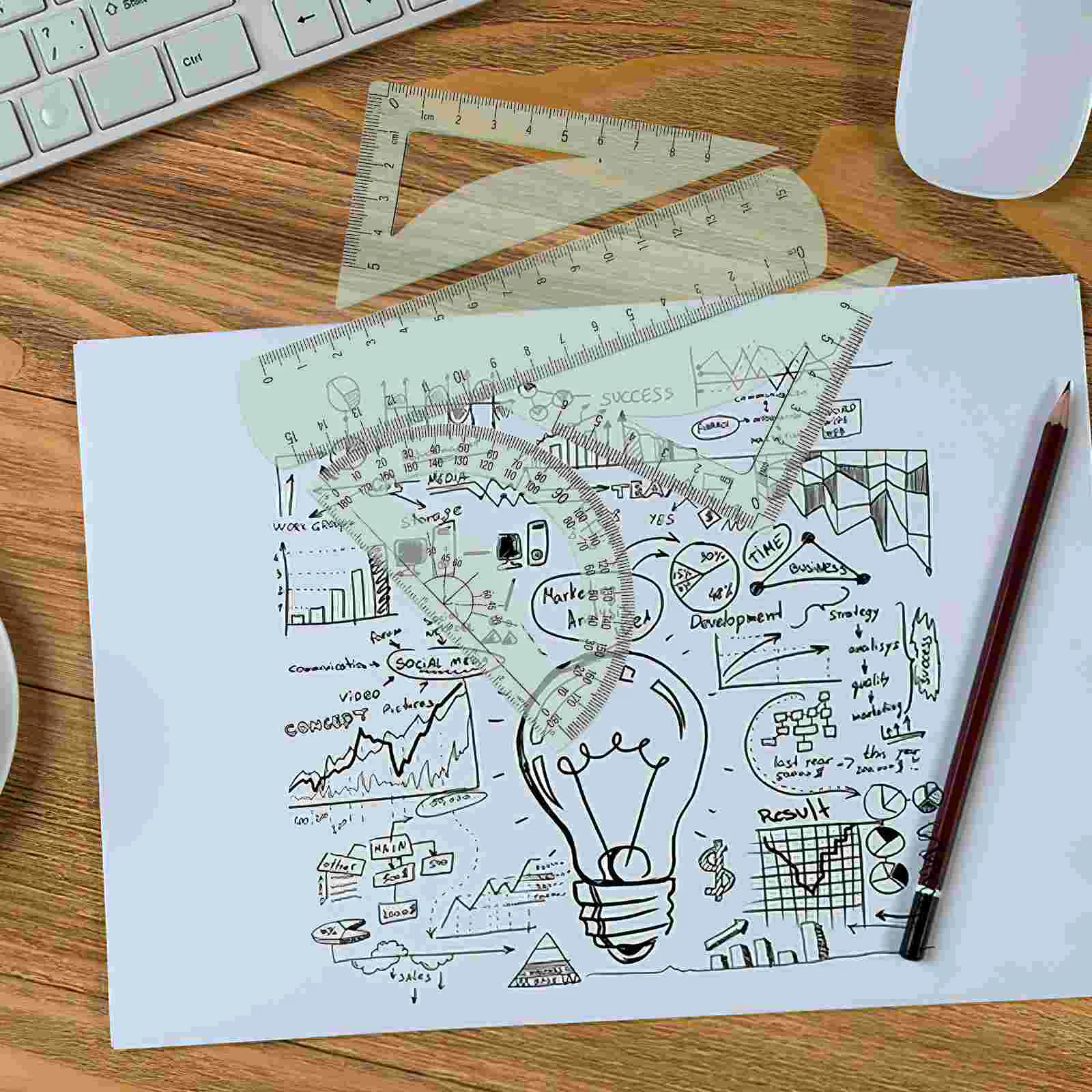 Soft Ruler and Protractor Drafting Tool School Must Have Geometry Students Drawing Office Triangle