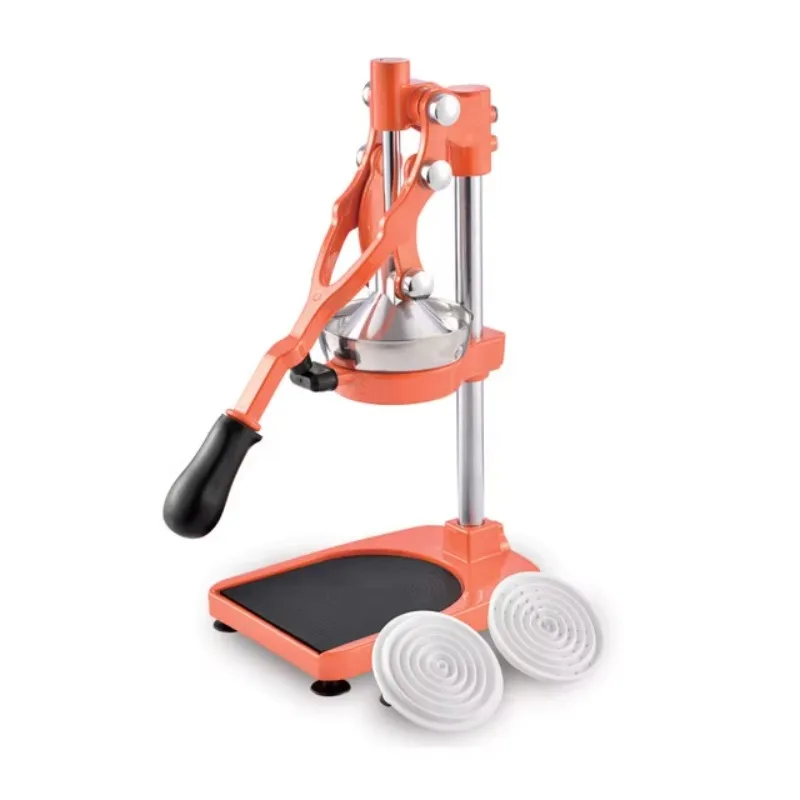 Manual Round Citrus Juicer – Stainless Steel & Plastic with Iron Blade, Hand Squeeze for Oranges, Lemons & Limes