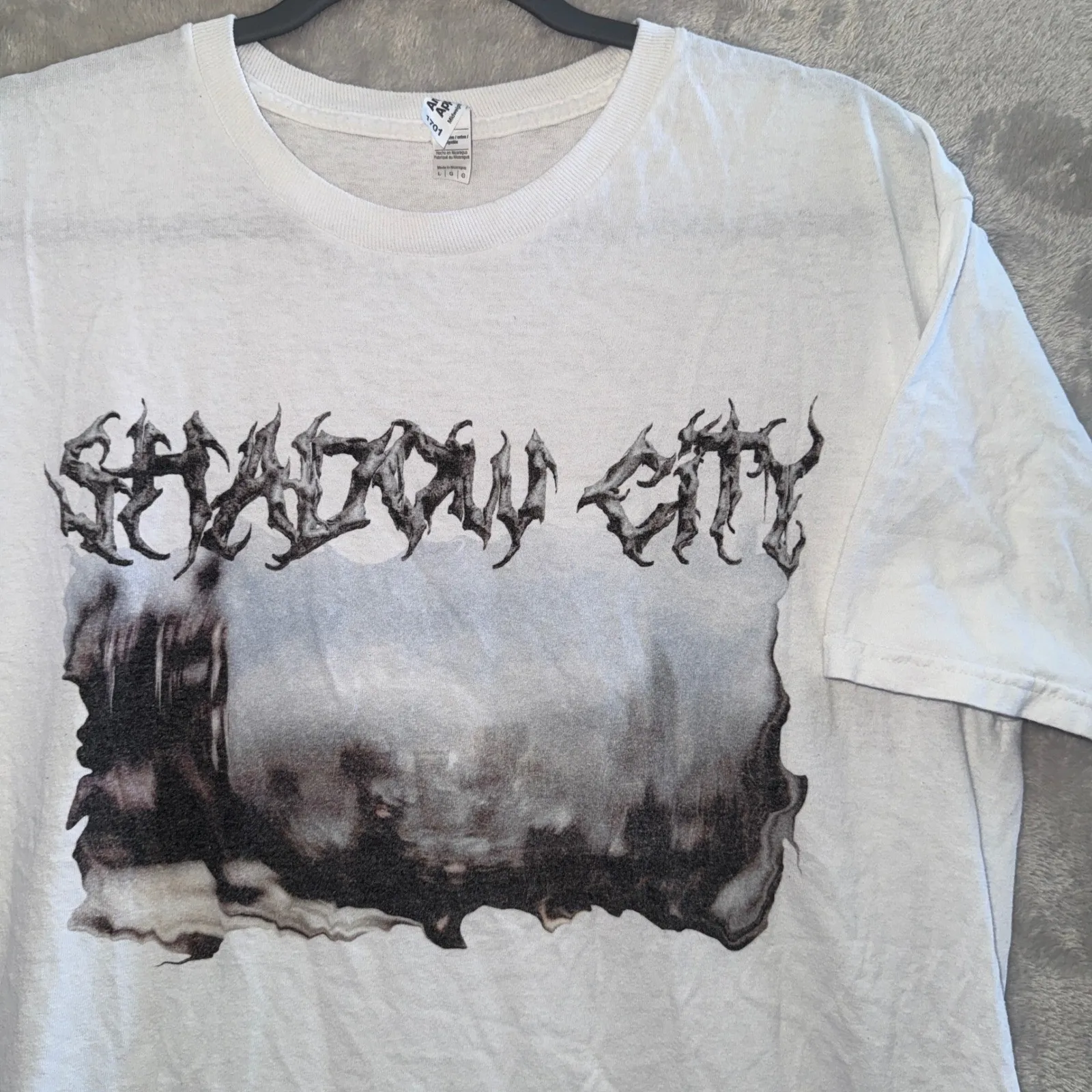 Camiseta masculina com estampa Shadow City, tamanho grande, Skater Grunge rap