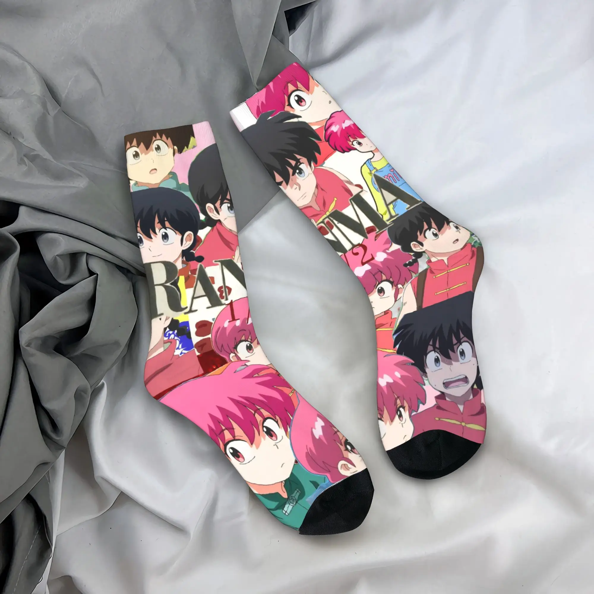 

Носки японского аниме Ranma Saotome, мужские и женские повседневные носки из полиэстера, новинка, весна, лето, осень, зима, средние носки-трубы, подарок