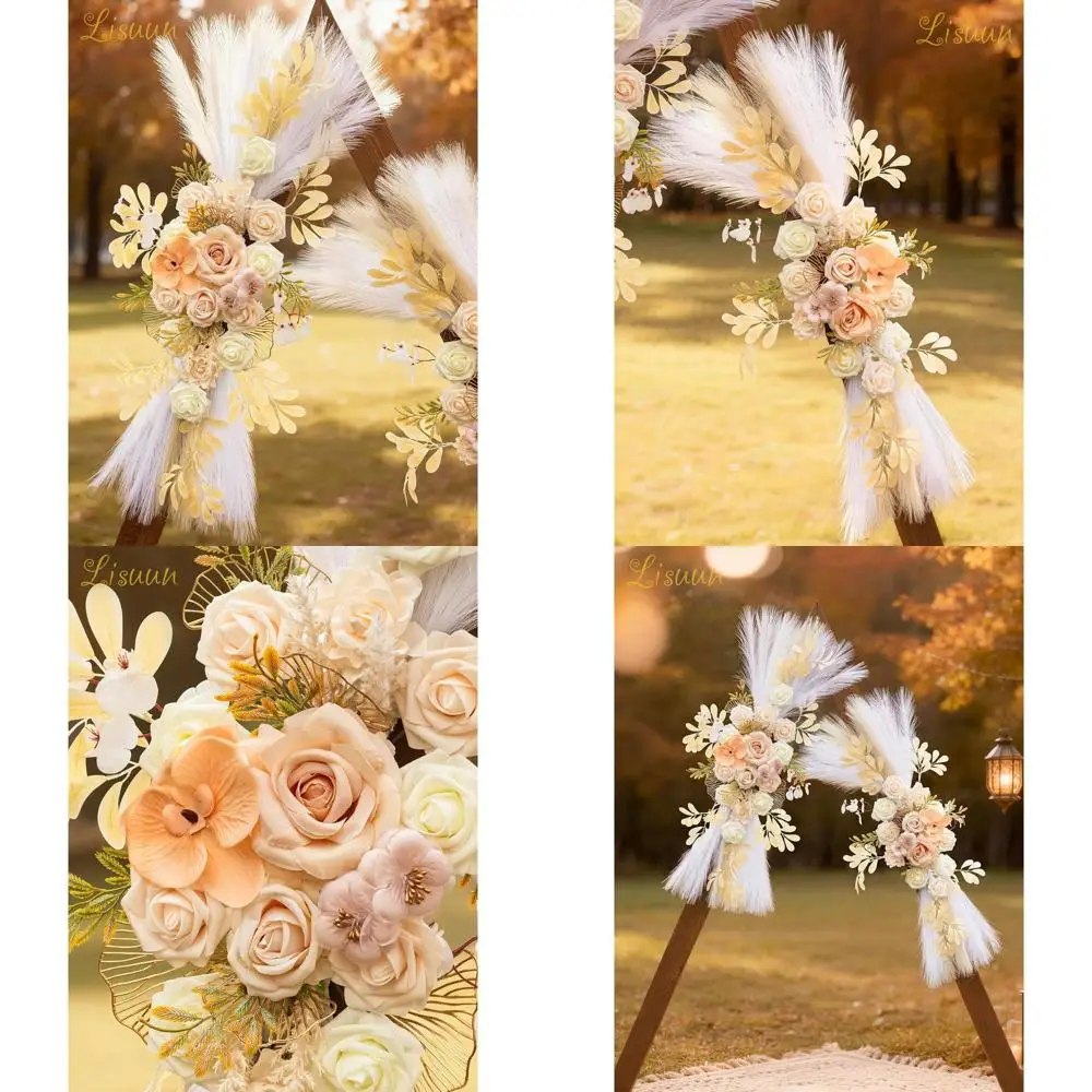 

Двойной набор больших цветочных украшений для свадебной арки в богемном стиле