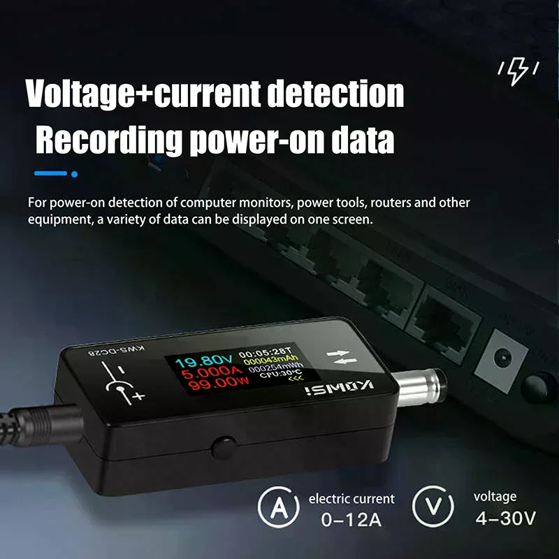 

KWS-DC28 0,96-дюймовый TFT HD цифровой дисплей DC 5,5*2,5 тестер интерфейса амперметр напряжения измеритель мощности мульти-в одном дисплей