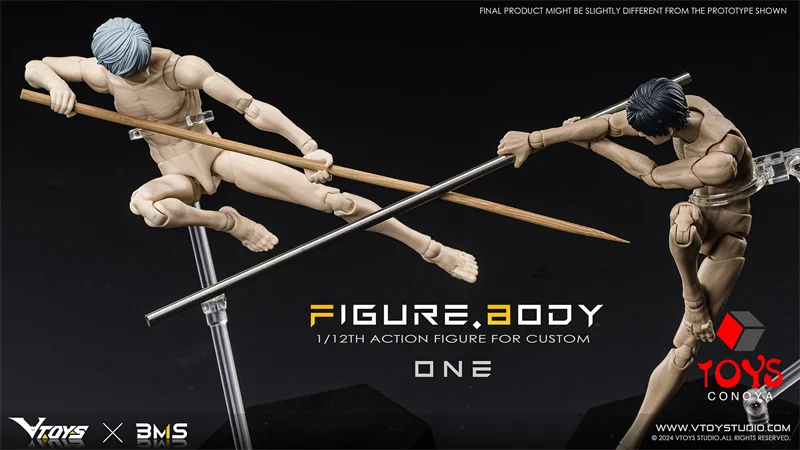 VTOYS X BMS 1/12 VB002 White VB003 Yellow Male Muscle Joint Body 16.5cm Super Flexible Action Figure Articulated Doll