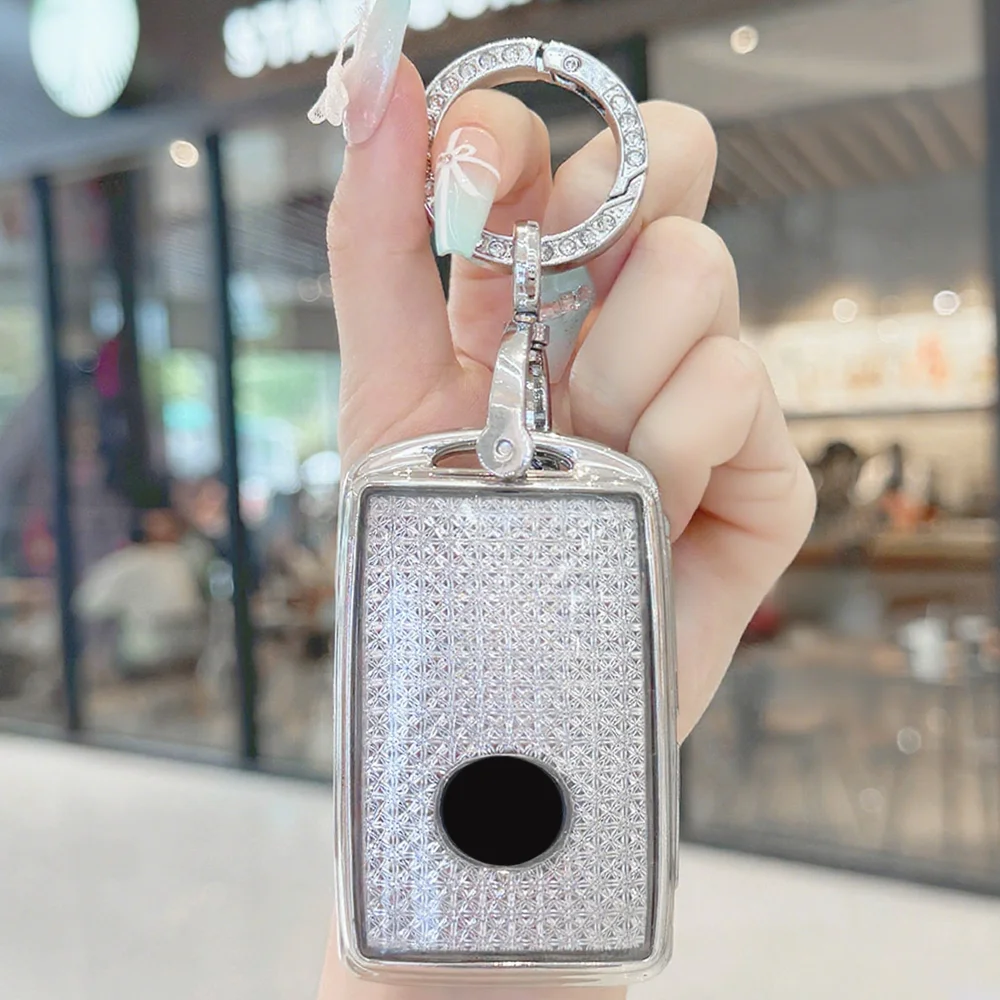 White Diamond TPU for Mazda 3 Alexa CX30 CX-4 CX5 CX-5 CX8 CX-8 CX-30 CX9 CX-9 Smart Car Key Case Cover Fob Keychain Accessories view 5