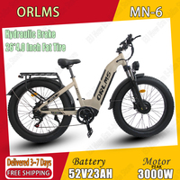 ORLMS MN-6 Electric Bicycle 2000W Dual Motor 52V 23AH Battery City Snow Hydraulic Brakes E-bike 26 Inch Tire Adult Electric Bike