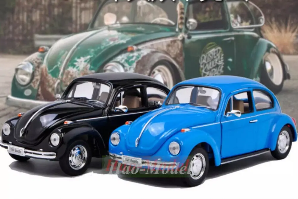 WELLY 1/24 FX For Volkswagen Beetle 1950 car model Alloy Diecast Simulation Toys Boys Birthday Gifts Hobby Display Collection