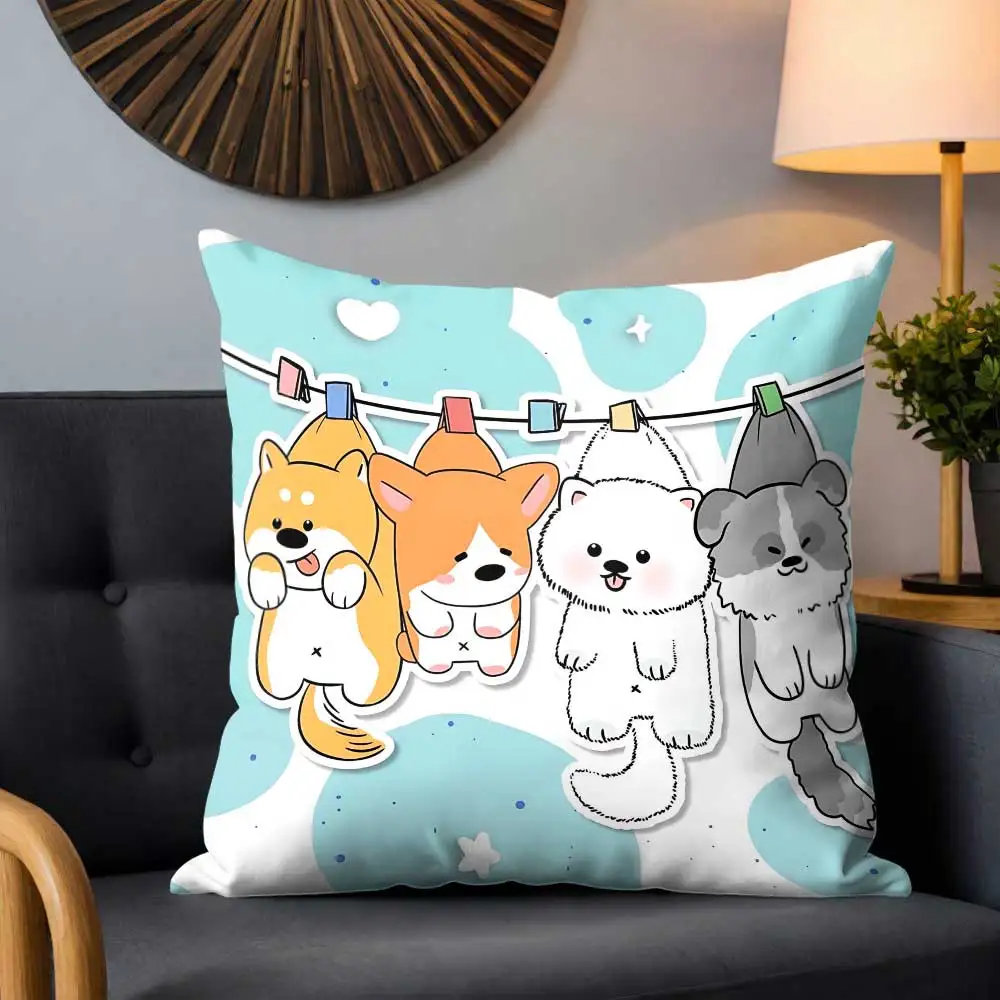 

Декоративная наволочка с рисунком щенка Kawaii, декор комнаты, наволочки для подушек для кровати, чехлы для диванных подушек, чехлы для дома