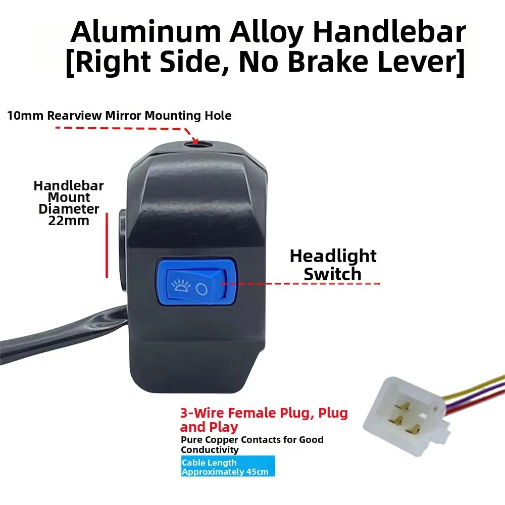 Aluminum Motorcycle Horn Button 22mm 5 Styles Turn Signal Button Switch Control Plastic Handle Seat Combination Switch