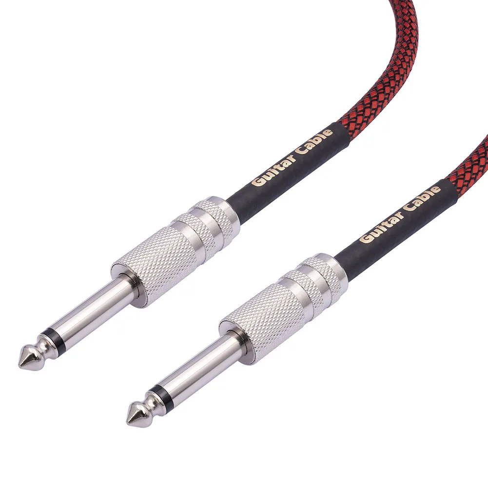 Premium Electric For Guitar Cord 6 35mm Connect Cable Low Attenuation PVC Insulated Sheath Braided Tweed Cloth Jacket