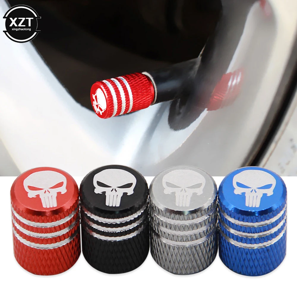 4pcs Aluminum Alloy Valve Caps Wheel Valve Cap Auto Tyre Air Valve Stem Caps Dust Cover for Bike Car Vehicles Styling