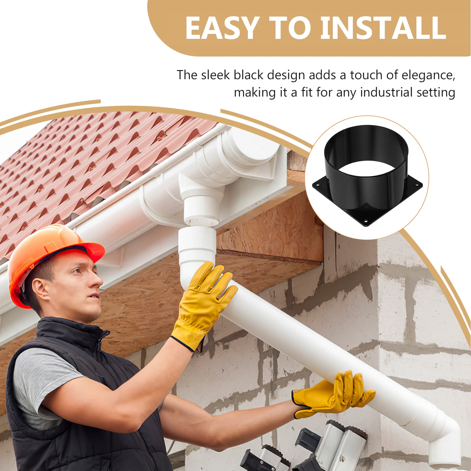 Fresh Air System Connection Port Dust Collection Hose Plastic Outlet Adaptor Pipes Square Bottom Duct Connector Flange Abs