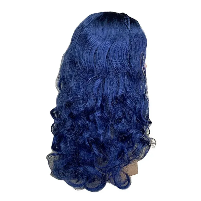 Discendenti 2 Evie Parrucca ondulata lunga blu Costume cosplay Capelli sintetici resistenti al calore Parrucche per giochi di ruolo per feste Berretto per parrucca