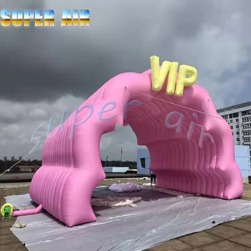 Mooie outdoor feestdecoratie opblaasbare zwaaide boog voor podiumdecoratie met verlichting