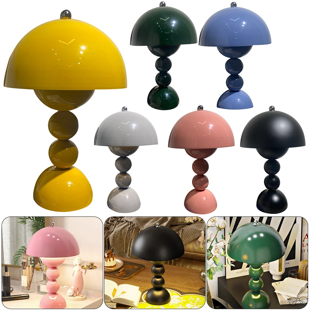 Mushroom Rechargeable LED Desk Light, Nordic Mushroom, Night Light, Solid Color, Bedside Lamp for Home, Office Decor