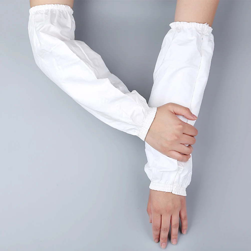 5 Par Wodoodpornych i Olejoodpornych Nakładek na Ręce do Gotowania, Ochraniacze na Przedramiona, Białe Wielorazowe Rękawki