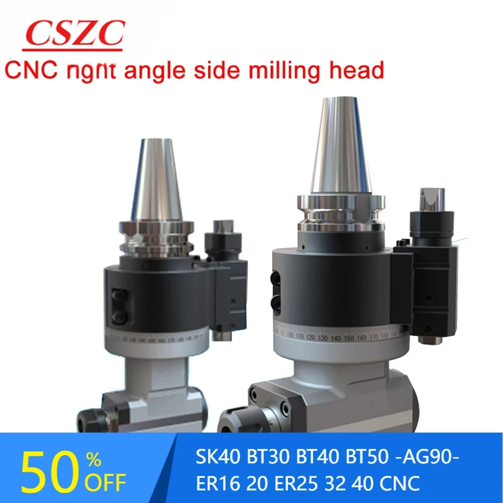 

BT30 BT40 BT50 -AG90-ER16 20 ER25 32 40 CNC side milling head right angle transverse milling head 90 degree angle head