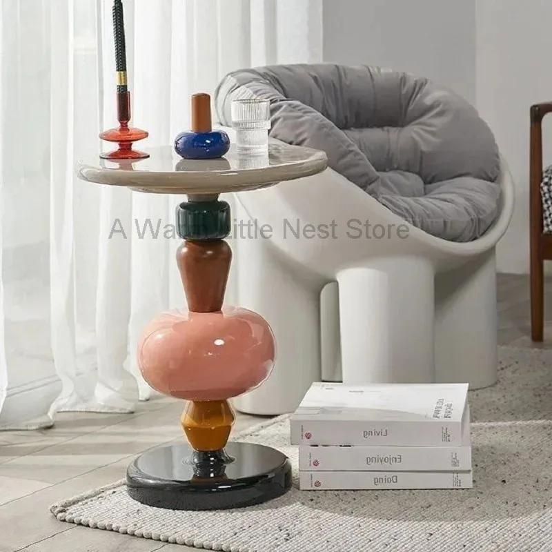 Nordic Geometry Sofa Side Table Home Decor Sugar Gourd Coffee Table Living Room Furniture Mobile Bedside Table Tea Tables Desks