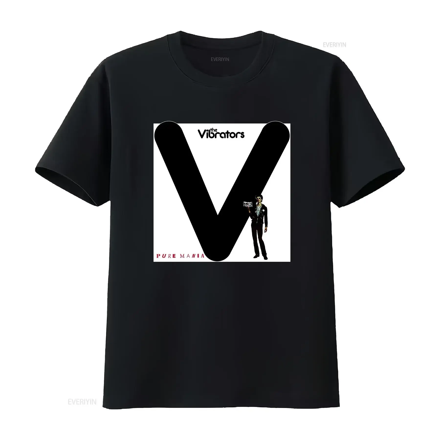 The Vibrators Pure Mania T Shirt Mens Licensed Rock N Roll Band New Black vintage Washed graphic Casual fashion