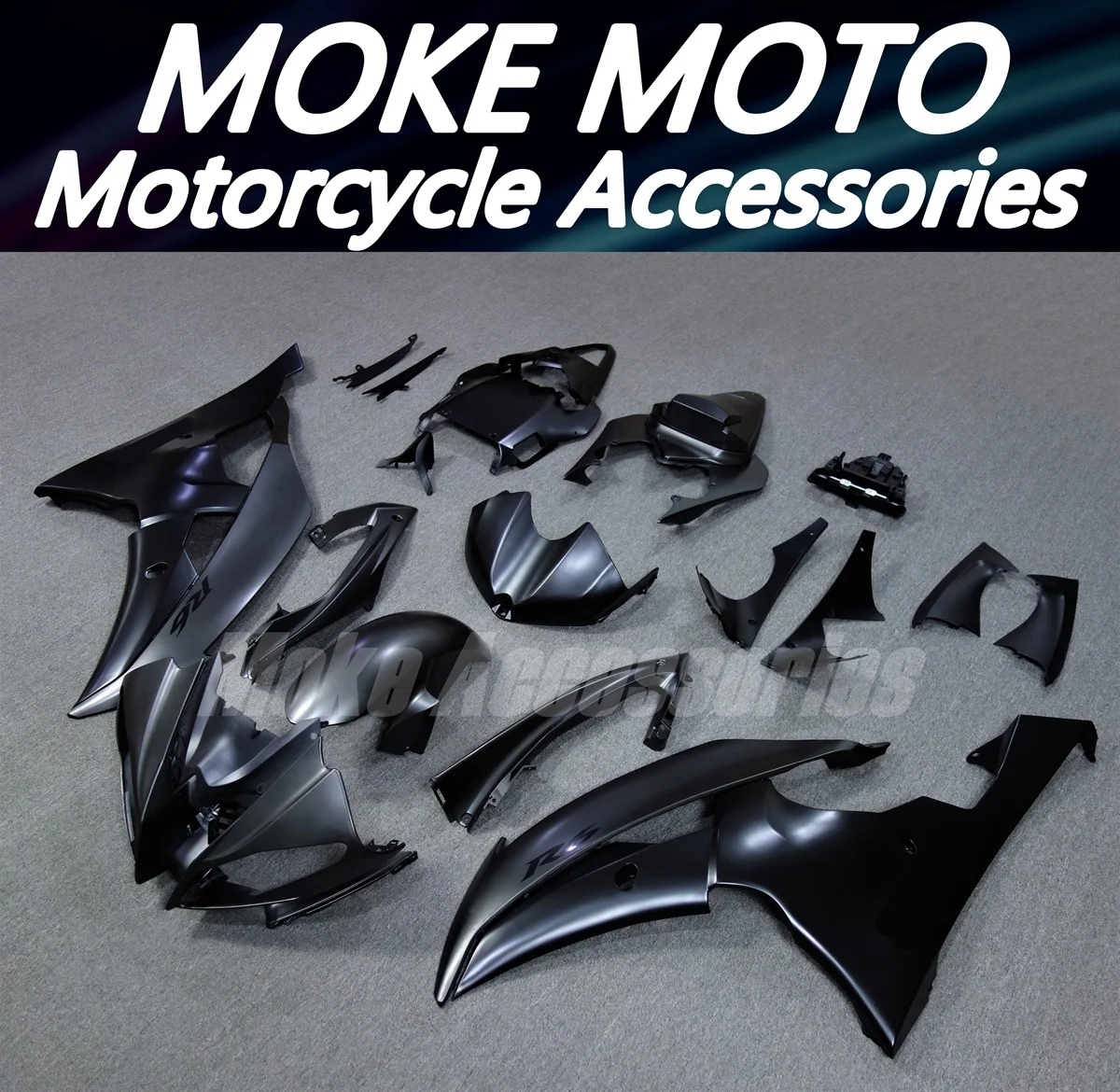 Kit de carenados aptos para Yzf R6 2008 2009 2010 2011 2012 2013 2014 2015 2016 conjunto de carrocería de inyección negro mate gris