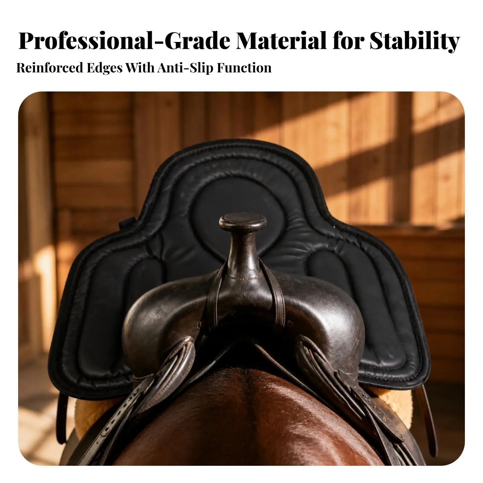 Equestrian Saddle Pad for Horse Western Riding Leather Wool Cushion with Anti Slip Design Secure Fit Shock Absorbing Pad