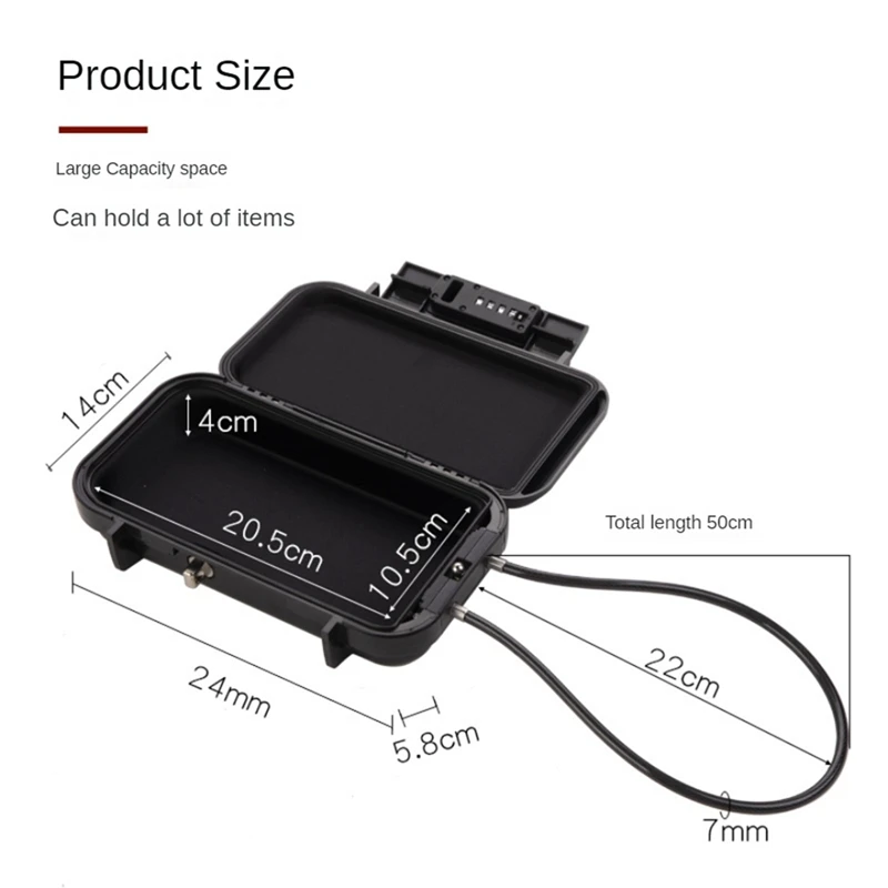 A16R-Lock Box, cassetta di sicurezza per telefono, cassetta di sicurezza, cassaforte da viaggio impermeabile esterna trasparente, cassetta da spiaggia con password