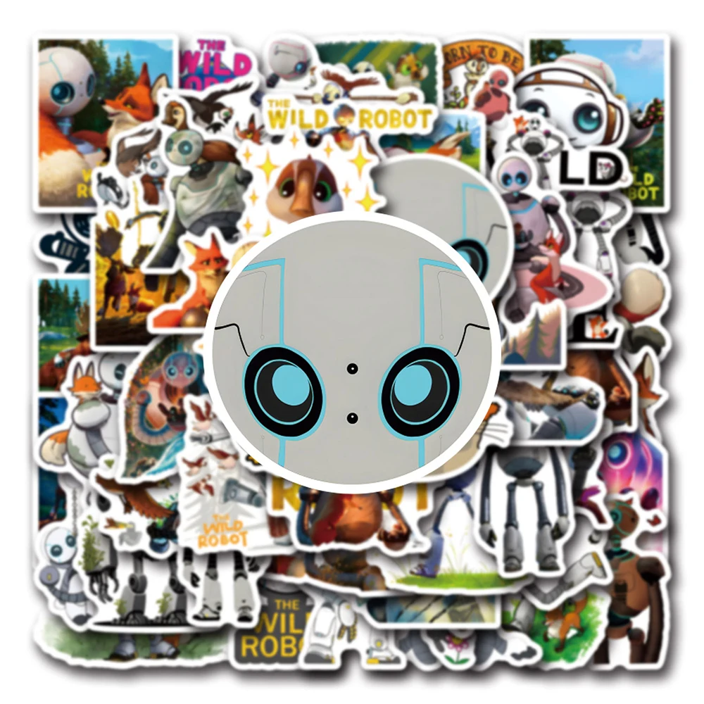 10/30/54pcs Funny Movie The Wild Robot Stickers Anime Decals Decoration DIY Suitcase Phone Notebook Car Cute Cartoon Sticker Toy