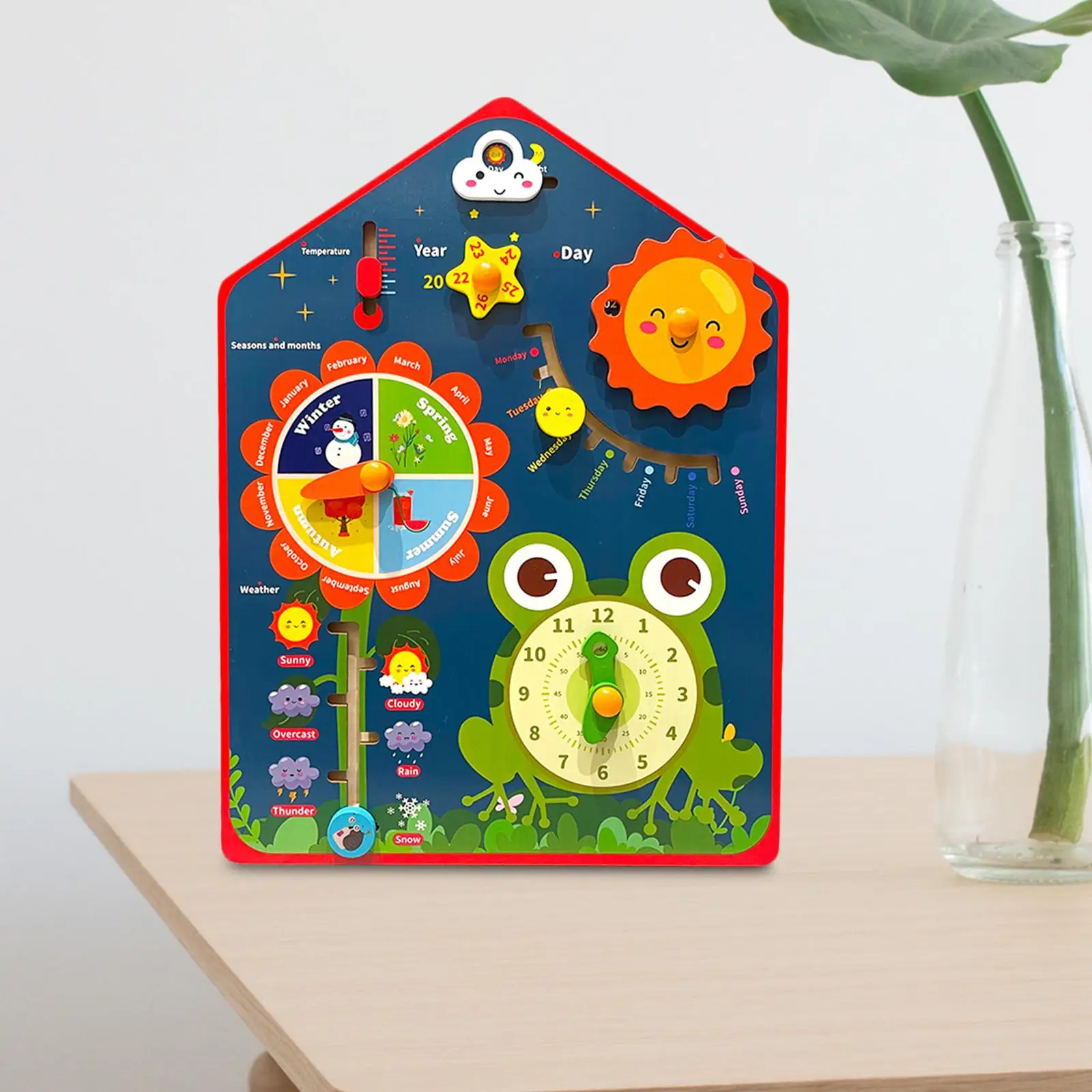 Montessori Wooden Calendar Clock Activities Calendar Early Learning Educational