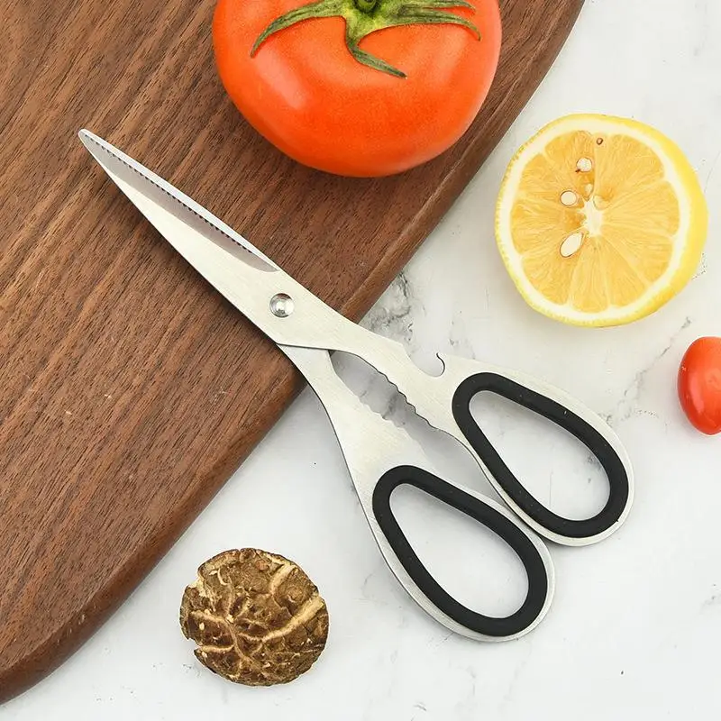 Imagem -02 - Tesoura de Cozinha de Tesoura Multi Funcional de Alimentos Domésticos Tesoura de Frutas e Nozes Pode Abrir a Tampa da Garrafa Aço Inoxidável
