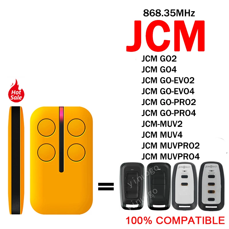 JCM GO2 GO4 GO EVO2 EVO4 PRO2 PRO4 MUVPRO2 MUVPRO4 MUV2 MUV4 Remote Control Garage Door Opener 868.35MHz