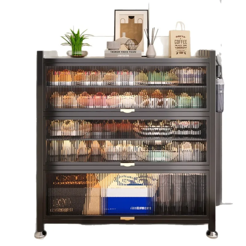 

Steel shoe cabinet entrance corridor storage cabinet against the wall multi-layer locker 25 new home shoe rack storage