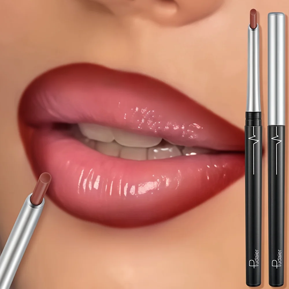 Delineador labial fosco à prova d'água e batom matiz, lápis de contorno vermelho de longa duração, copo antiaderente, hidratante, maquiagem labial