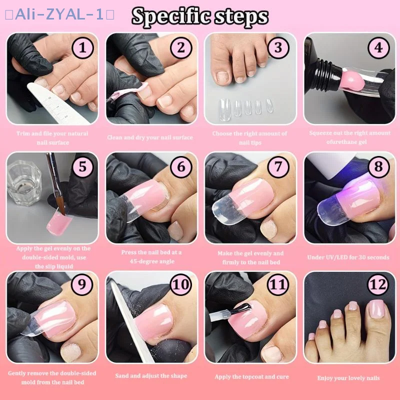 【ZYAL-1】150 قطعة/صندوق لأصابع القدم، أشكال أظافر مزدوجة لتمديد أظافر القدم، أشكال مزدوجة قابلة لإعادة الاستخدام، قوالب غطاء كاملة من الأكريليك، أشكال علوية 15 مقاسًا #4