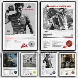 Pop Rap Music Album Cover Lil Baby Poster Rapper Hip Hop Rock PERFECT TIMING HARDER THAN HARD Canvas Wall Print Art Room Decor