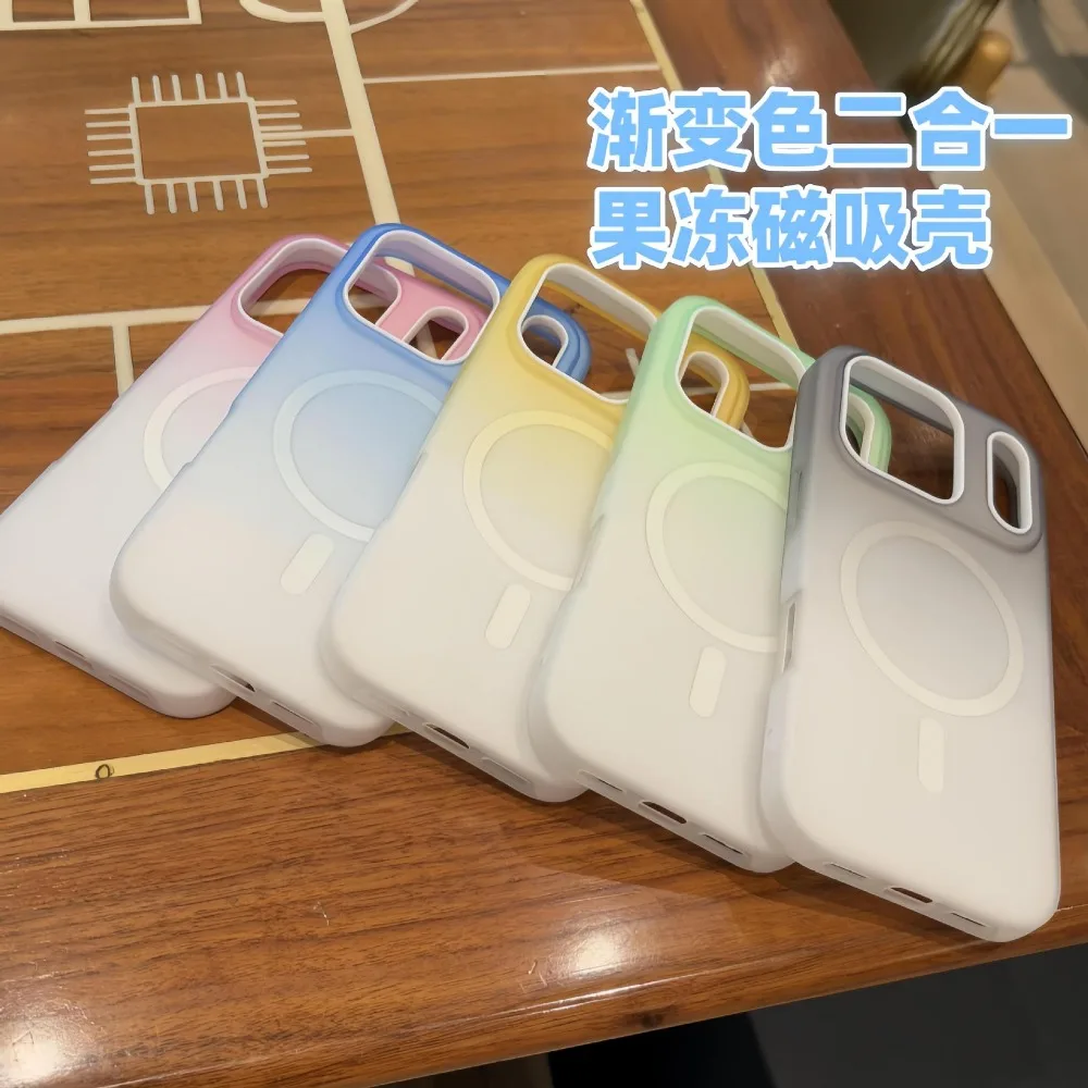 حافظة هاتف Magsafe بلون الحلوى لهاتف آيفون 17 16 15 14 13 12 11 ProMax Plus غطاء مقاوم للصدمات للشحن اللاسلكي المغناطيسي #3